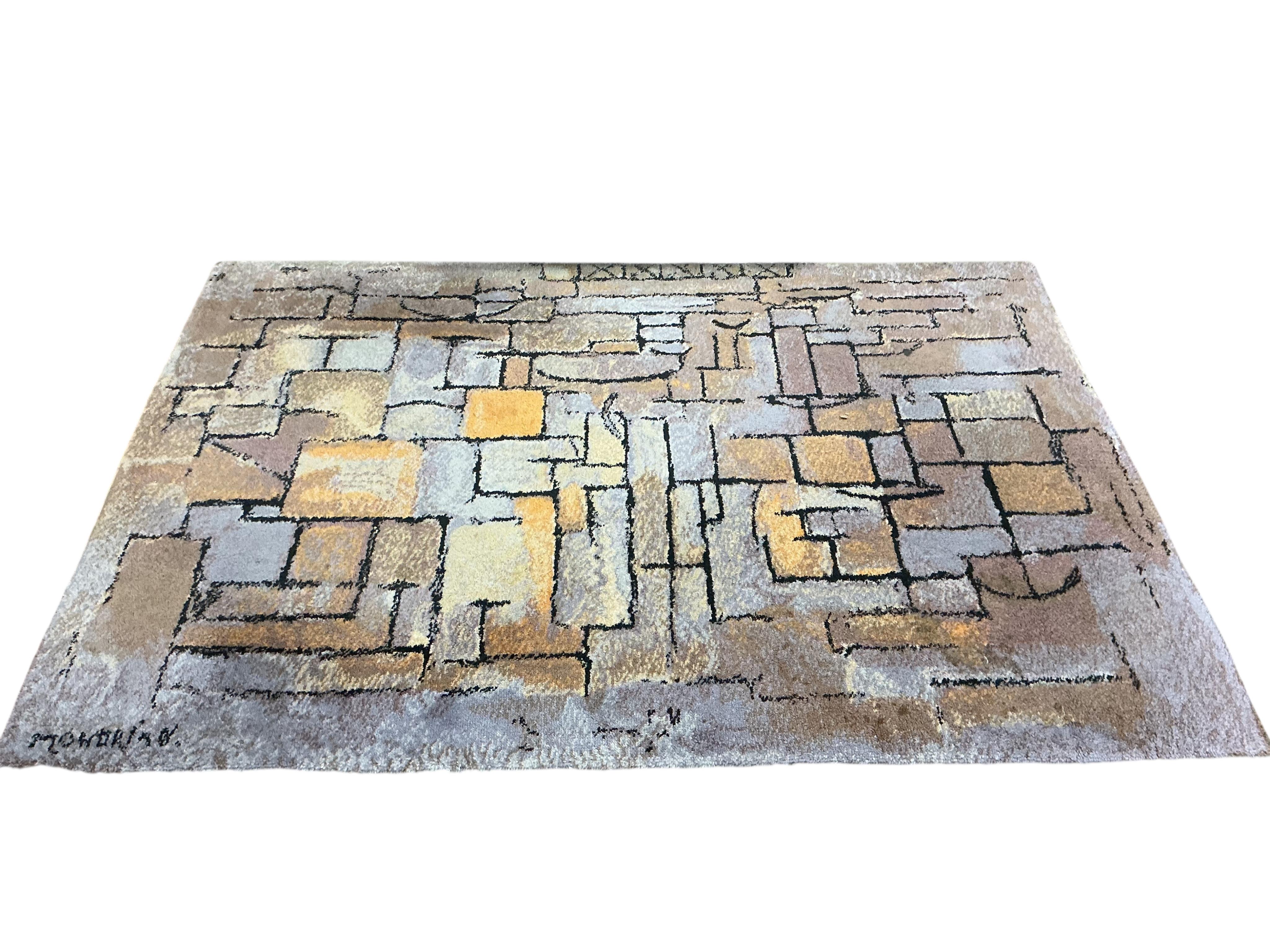 After Mondrian, a Contemporary polychrome abstract geometric rug, 200 x 140cm